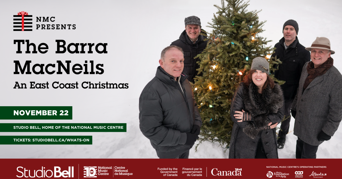 The Barra MacNeils East Coast Christmas event artwork from Studio Bell