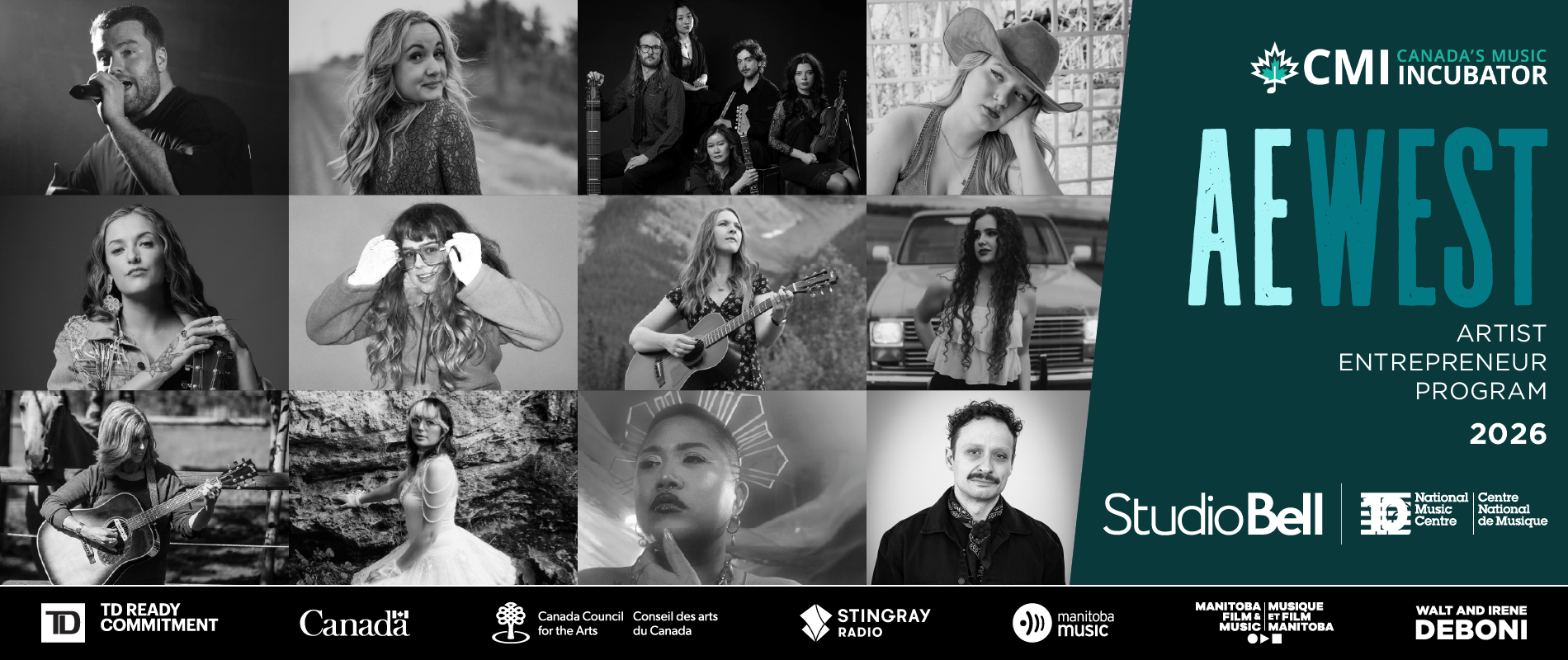 Canada’s Music Incubator et le Centre national de musique dévoilent 12 artistes pour le 10e anniversaire d’Artist Entrepreneur West