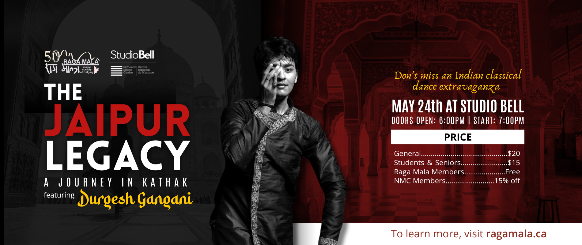Raga Mala Calgary & NMC Present — The Jaipur Legacy, a Journey in Kathak: Durgesh Gangani