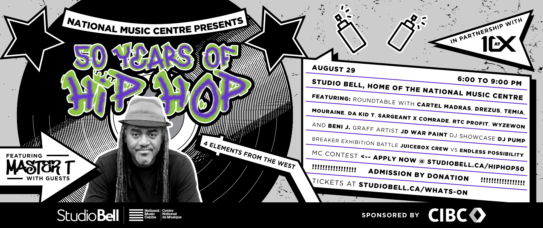 National Music Centre Celebrates 50 Years of Hip-Hop with Master T and Guests on August 29