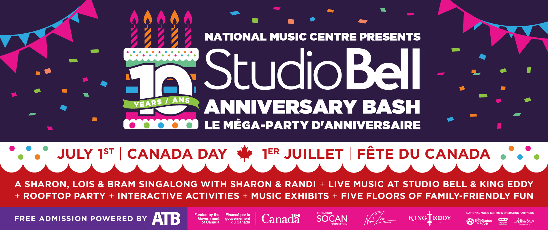 NMC Presents: Studio Bell 10-Year Anniversary Bash on Canada Day