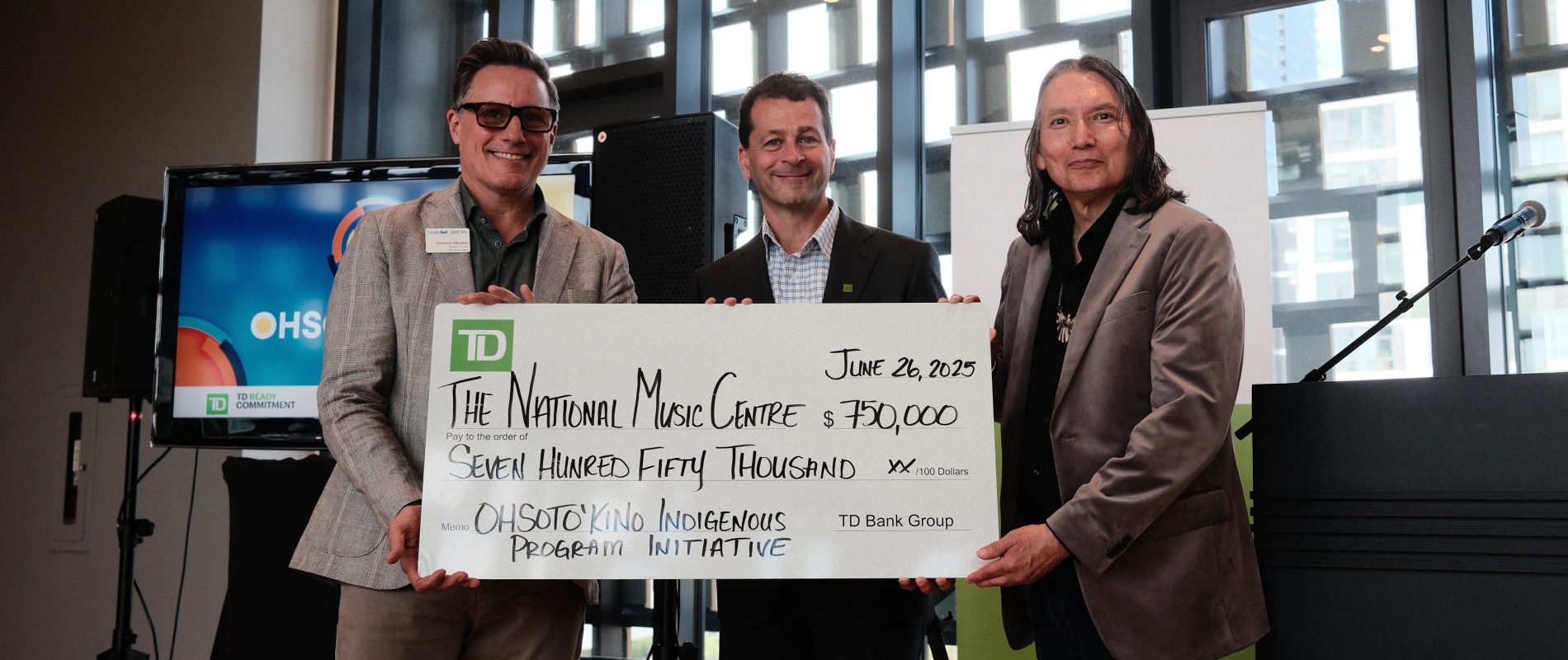 National Music Centre’s OHSOTO’KINO Indigenous Programming Initiative Receives $750,000 Boost from TD Bank Group